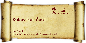 Kubovics Ábel névjegykártya