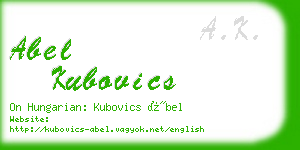 abel kubovics business card